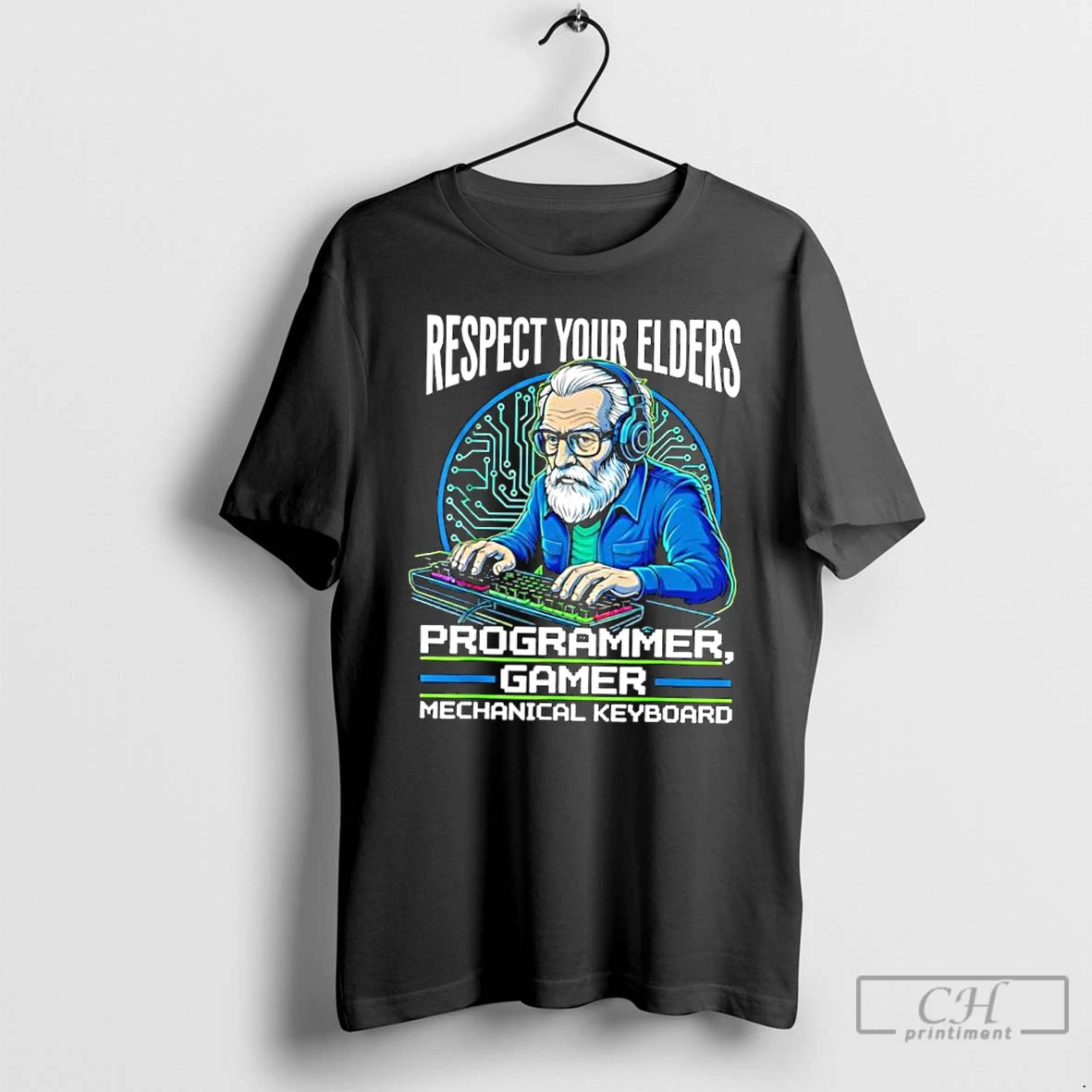 Classic Respect Your Elders Programmer Gamer Mechanical Keyboard