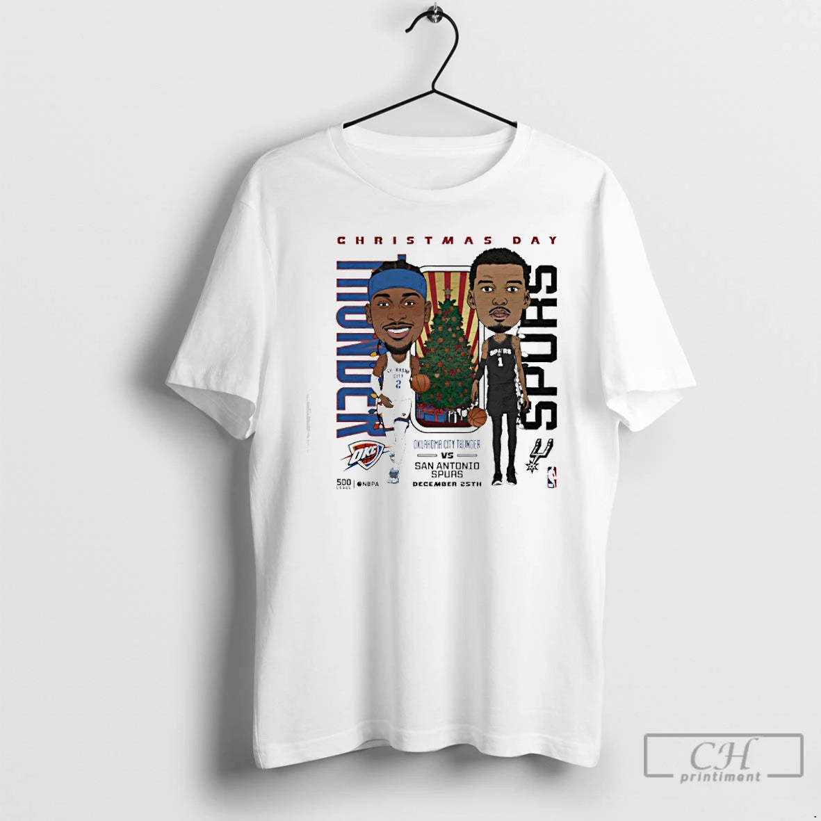 Classic San Antonio Spurs Vs Oklahoma City Thunder Nba Christmas Day Match Up T Shirts