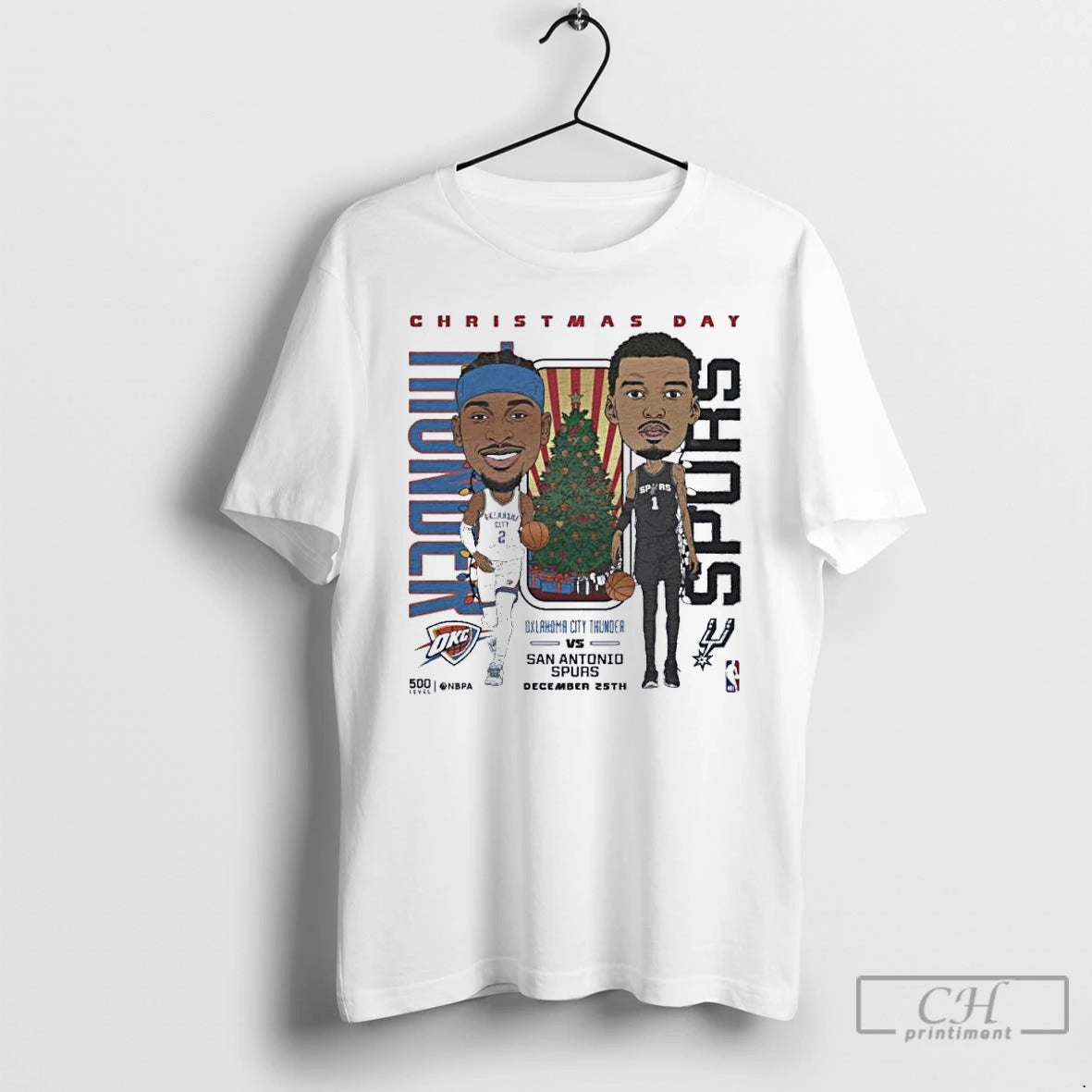 Classic Shai Gilgeous Alexander Vs Victor Wembanyama 2025 Nba Christmas Day Match Up T Shirts