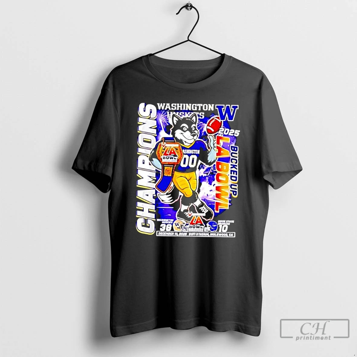 Classic Washington Huskies 2025 Bucked Up La Bowl Champions Mascot