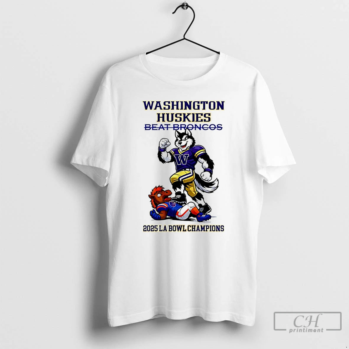 Classic Washington Huskies 2025 La Bowl Champions Beat Broncos Mascot