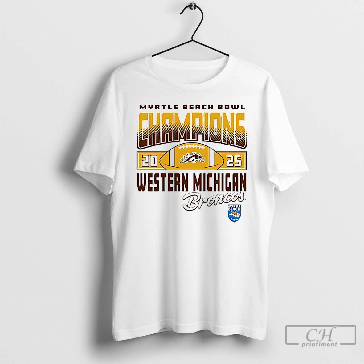 Classic Western Michigan Broncos 2025 Myrtle Beach Bowl Champions Logo