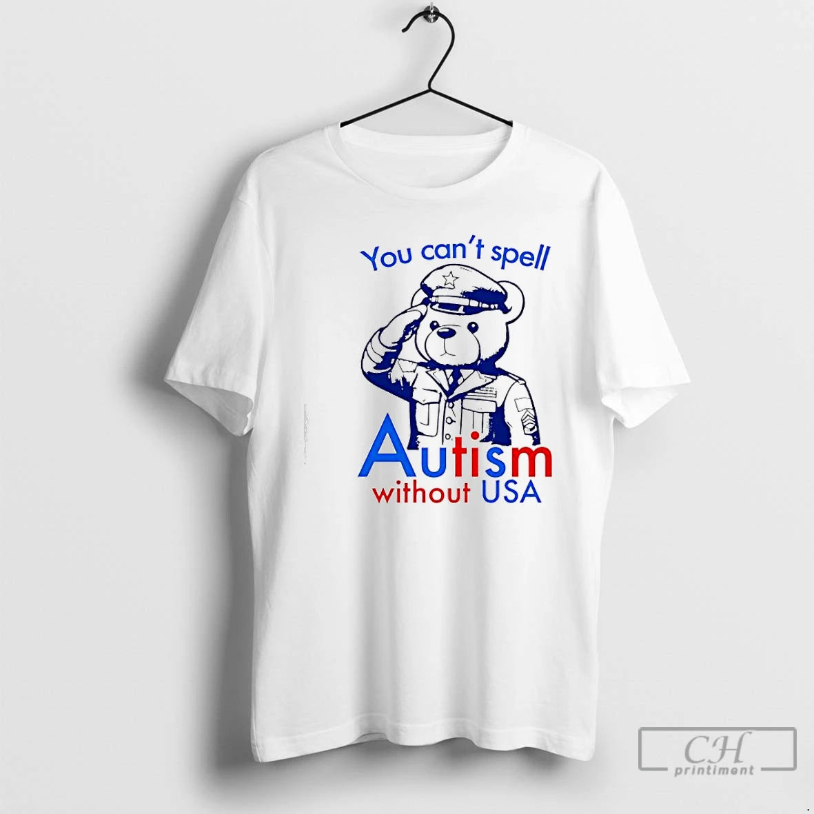 Classic You Cant Spell Autism Without Usa Bear