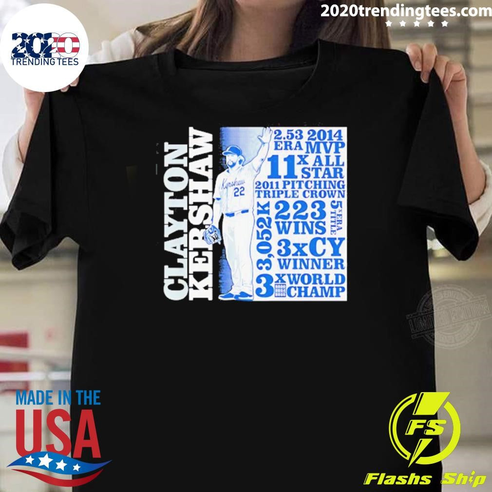 Clayton Kershaw Los Angeles Dodgers GOAT List Shirt