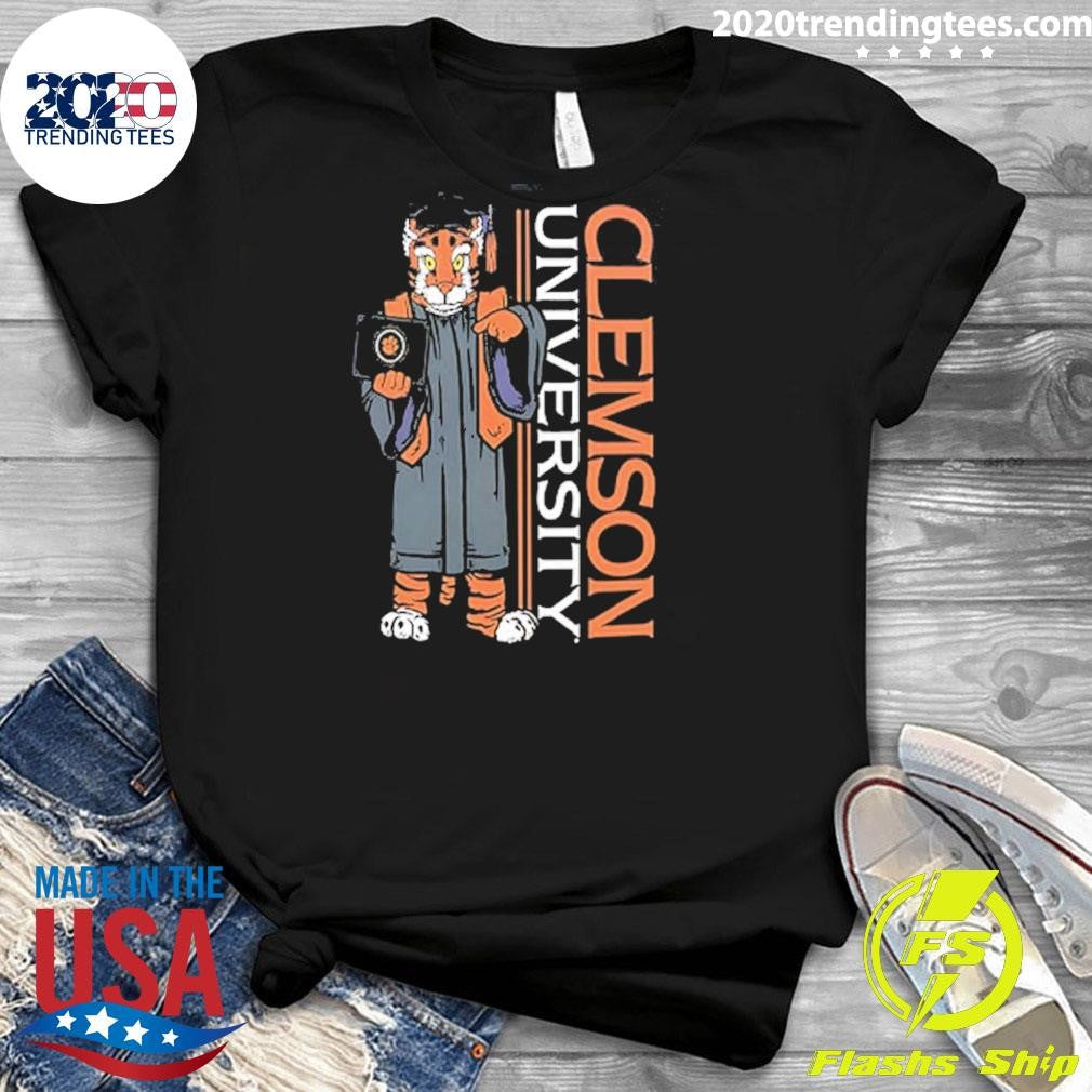Clemson Tigers Mascot Grad Achievement Unlocked 2 Sided Shirt