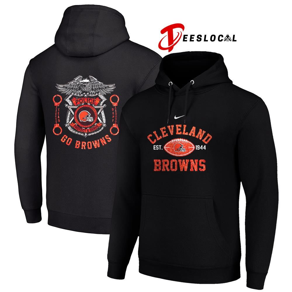 Cleveland Browns law enforcement tribute protect and serve logo shirt