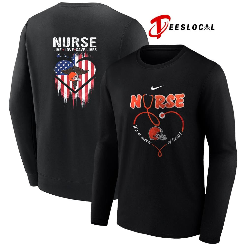 Cleveland Browns x Army nurse it’s a work of heart shirt