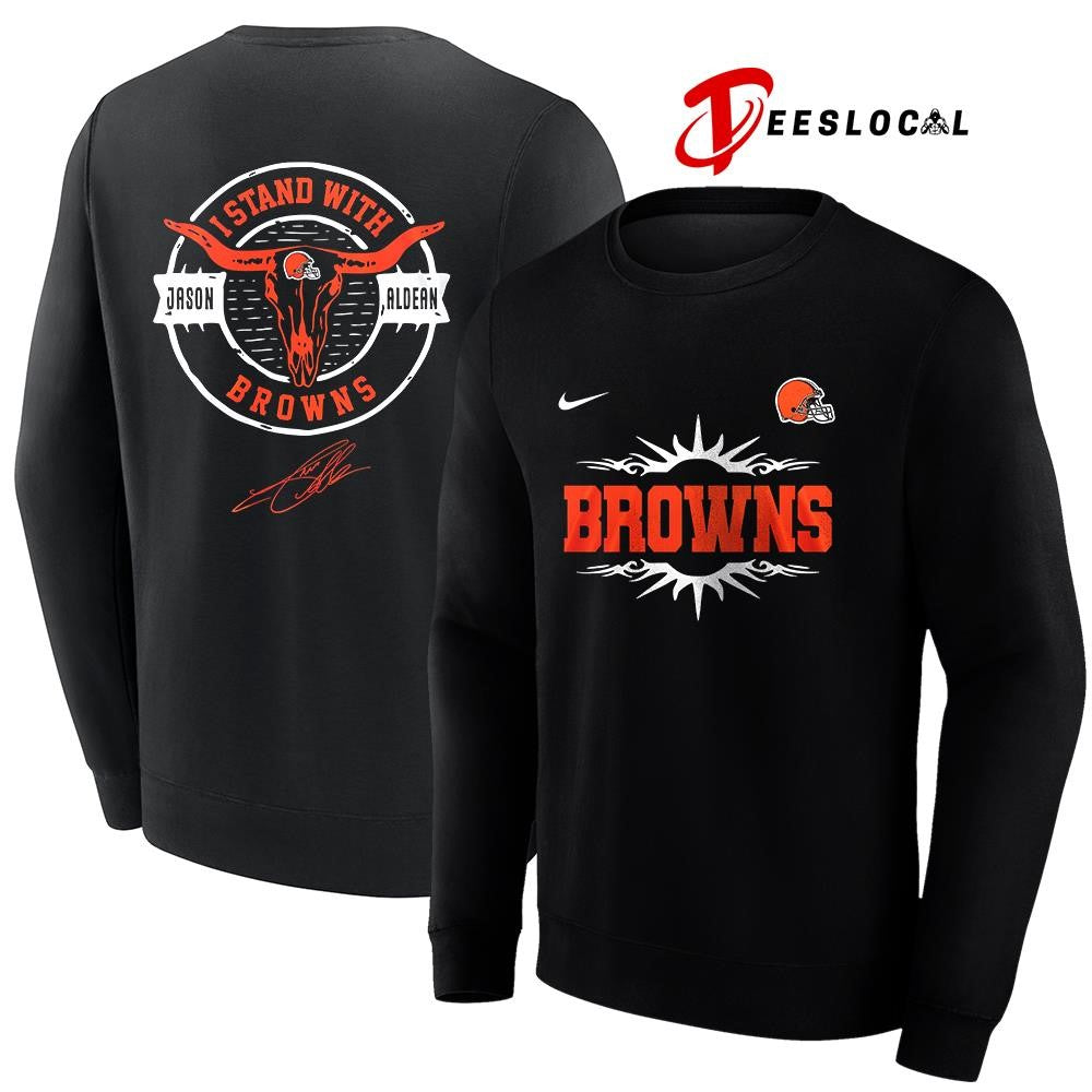 Cleveland Browns x Jason Aldean I stand signature logo shirt