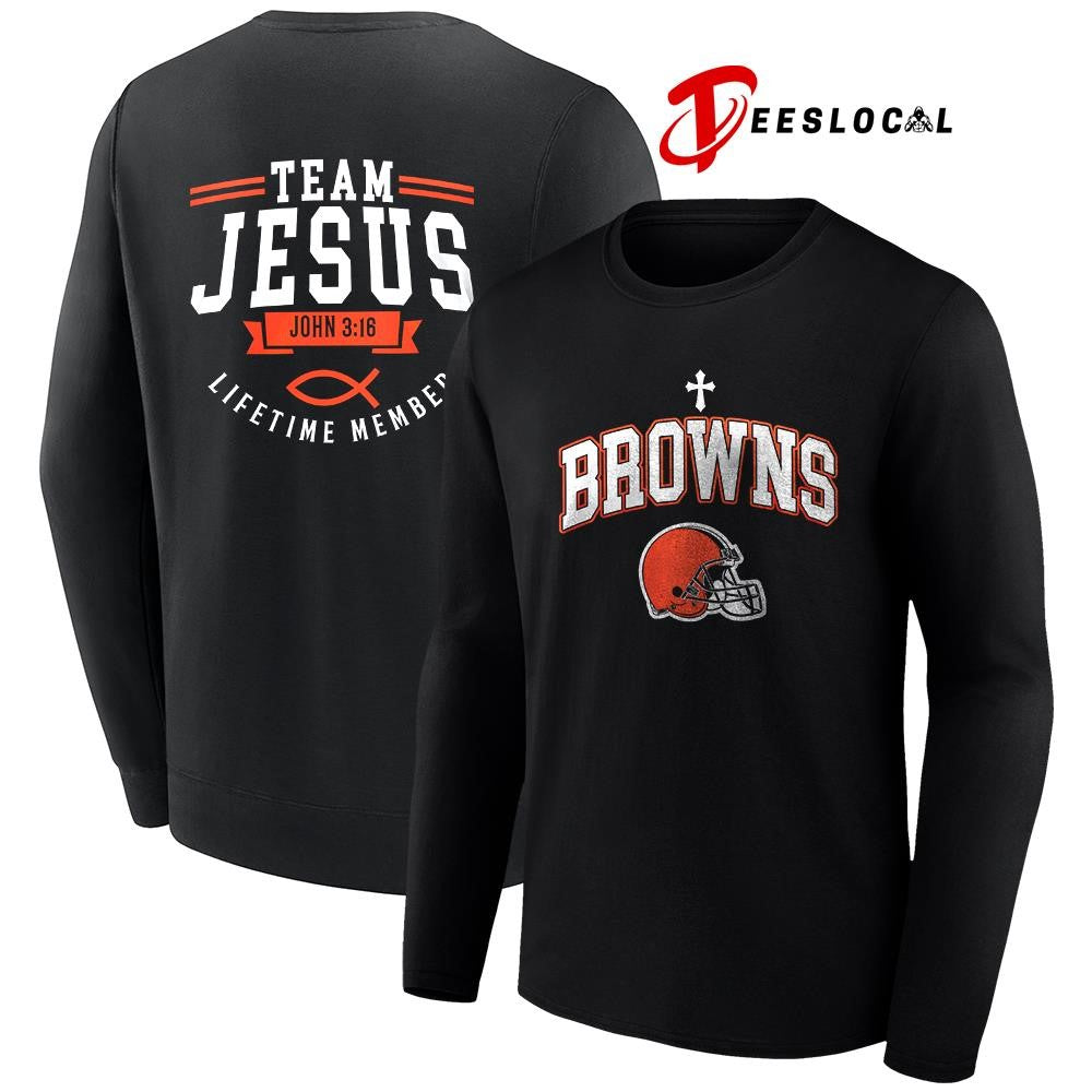 Cleveland Browns x team Jesus lifetime member John 3 16 logo shirt