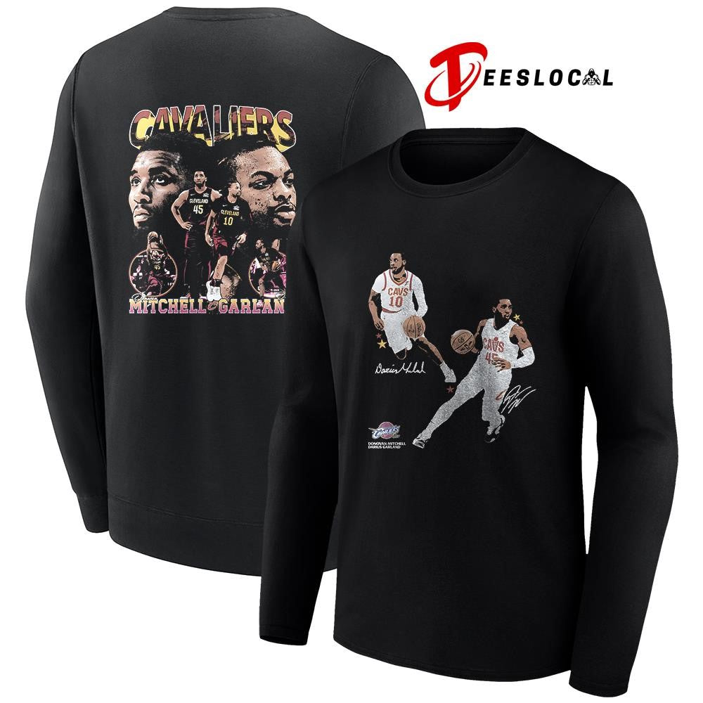 Cleveland Cavaliers Donovan Mitchell x Darius Garland new school graphic signature shirt