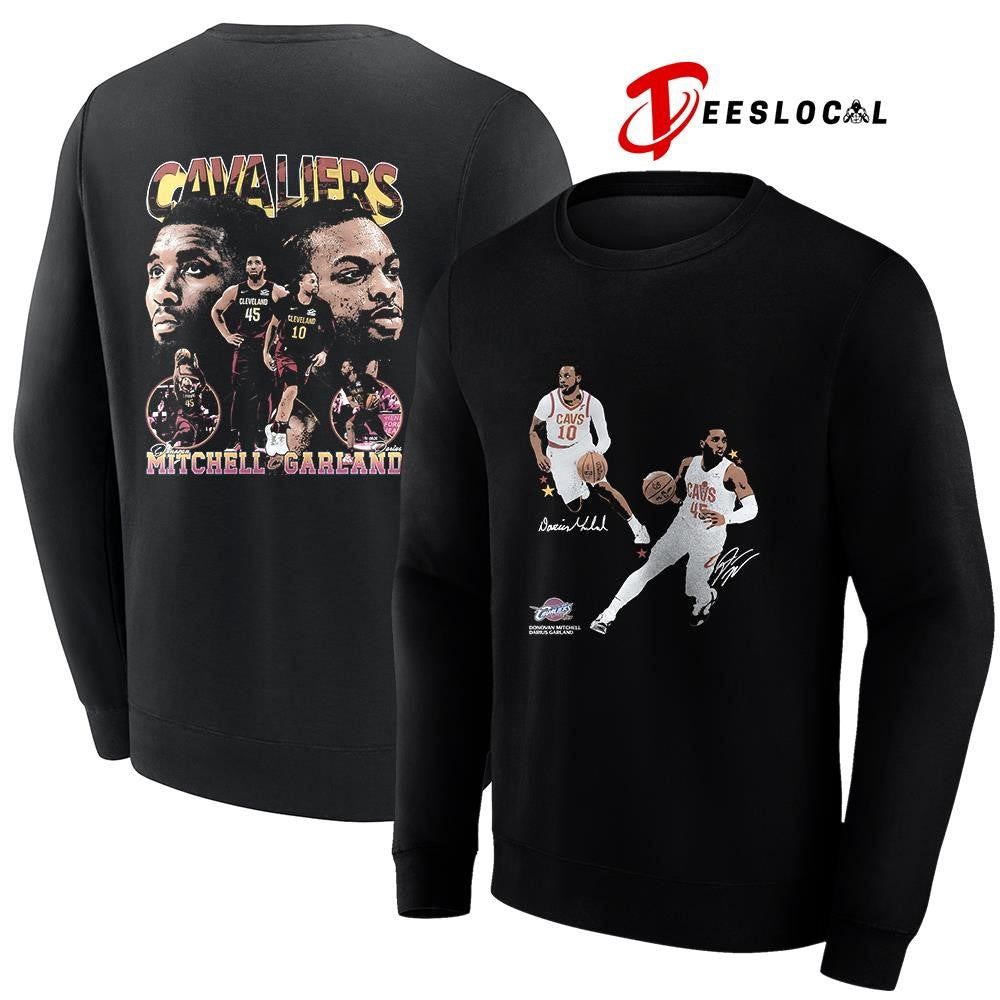 Cleveland Cavaliers Donovan Mitchell x Darius Garland new school graphic signature shirt