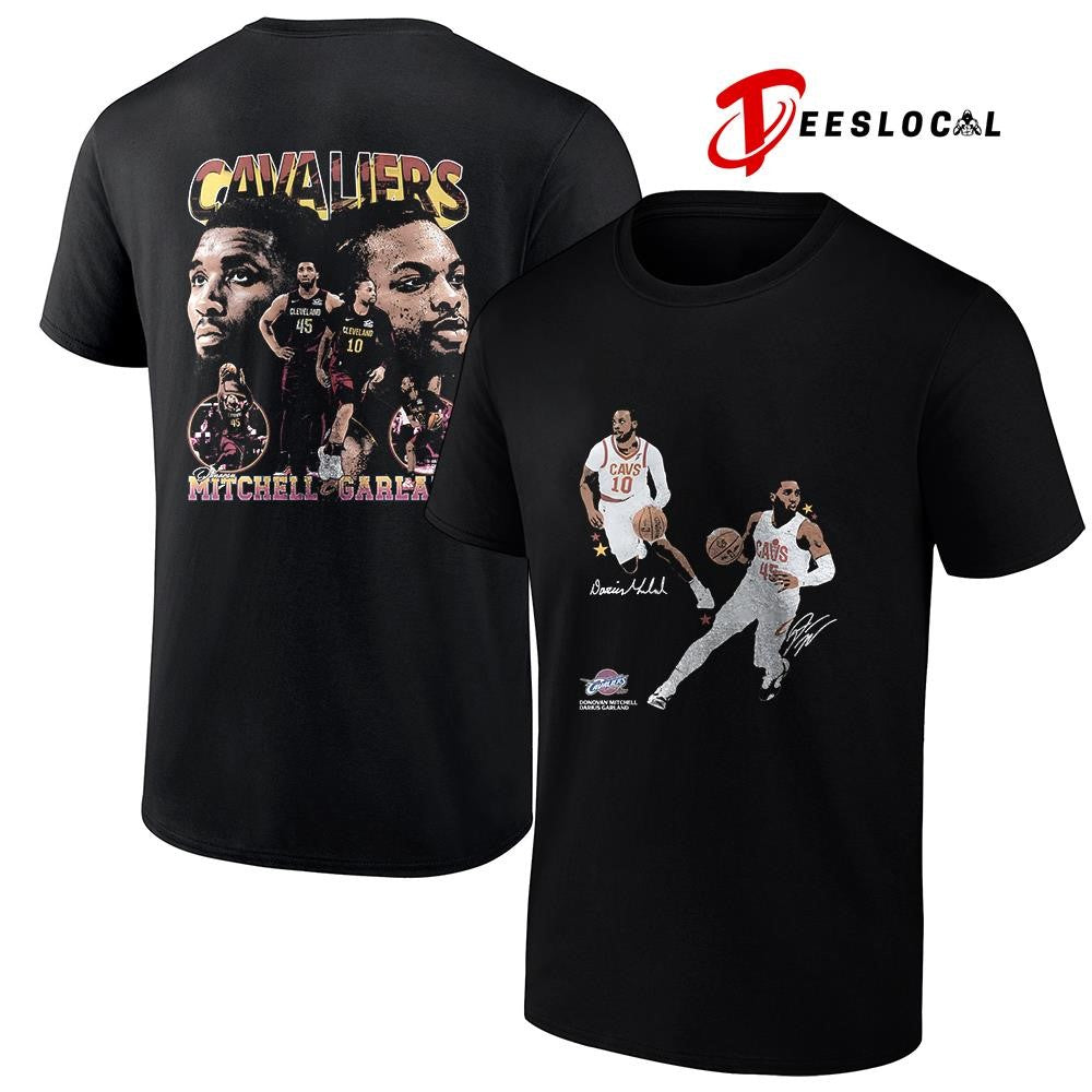 Cleveland Cavaliers Donovan Mitchell x Darius Garland new school graphic signature shirt