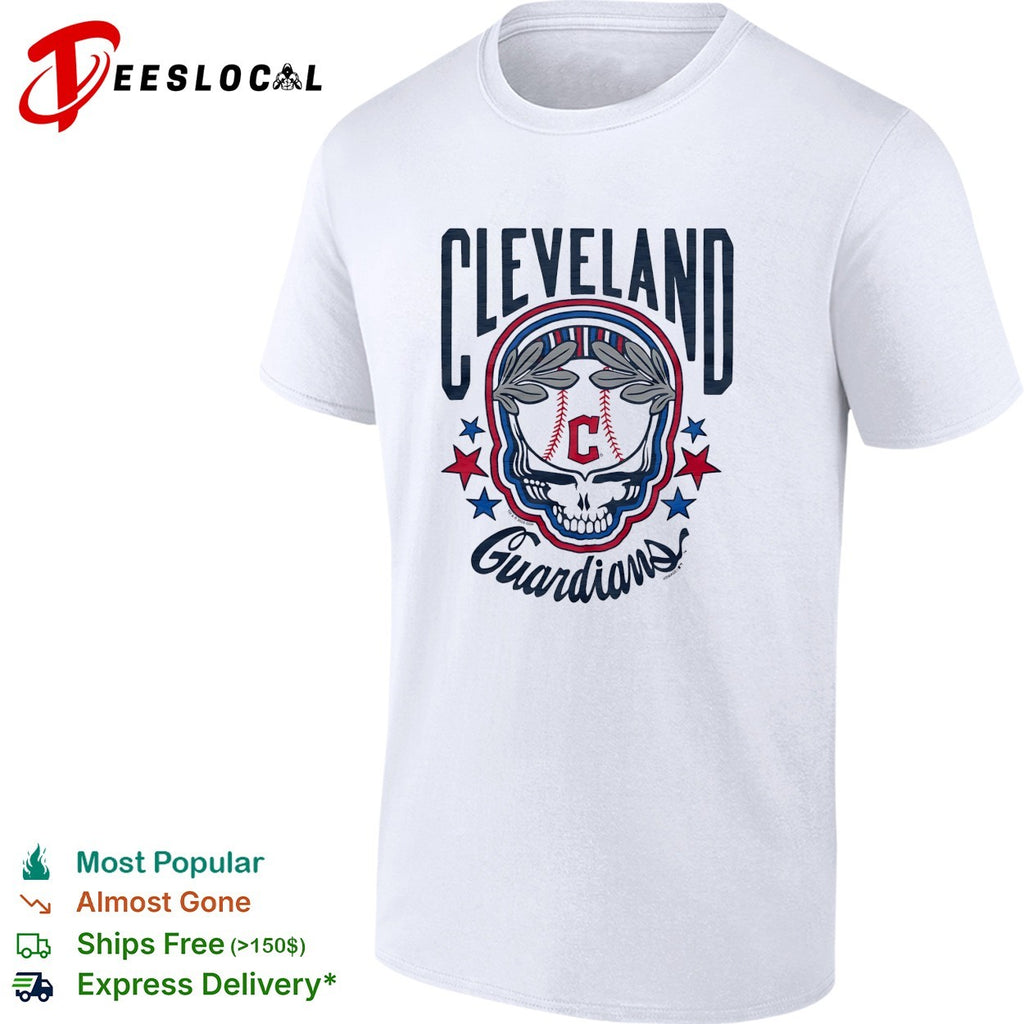 Cleveland Guardians x Grateful Dead skull MLB graphic shirt