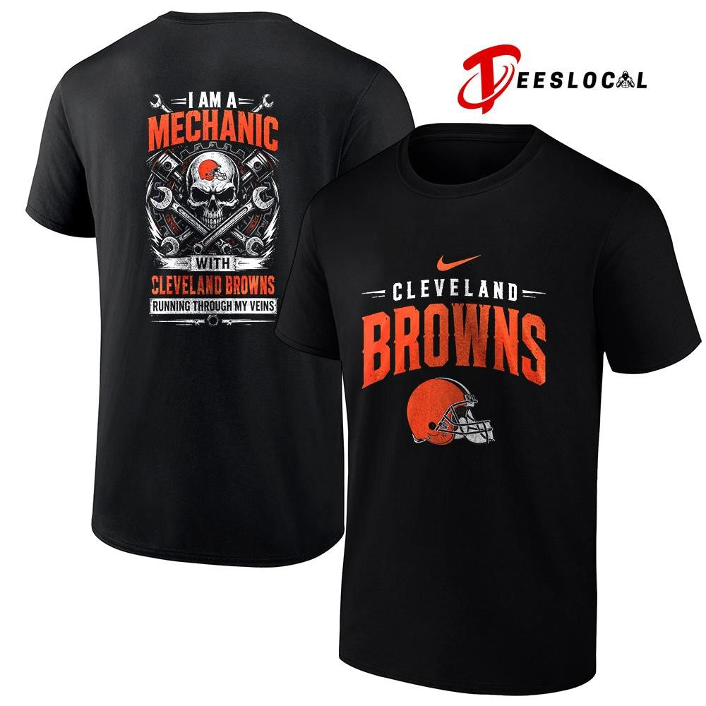 ClevelandBrownsIamamechanicrunningthroughmyveinsskeletonshirt