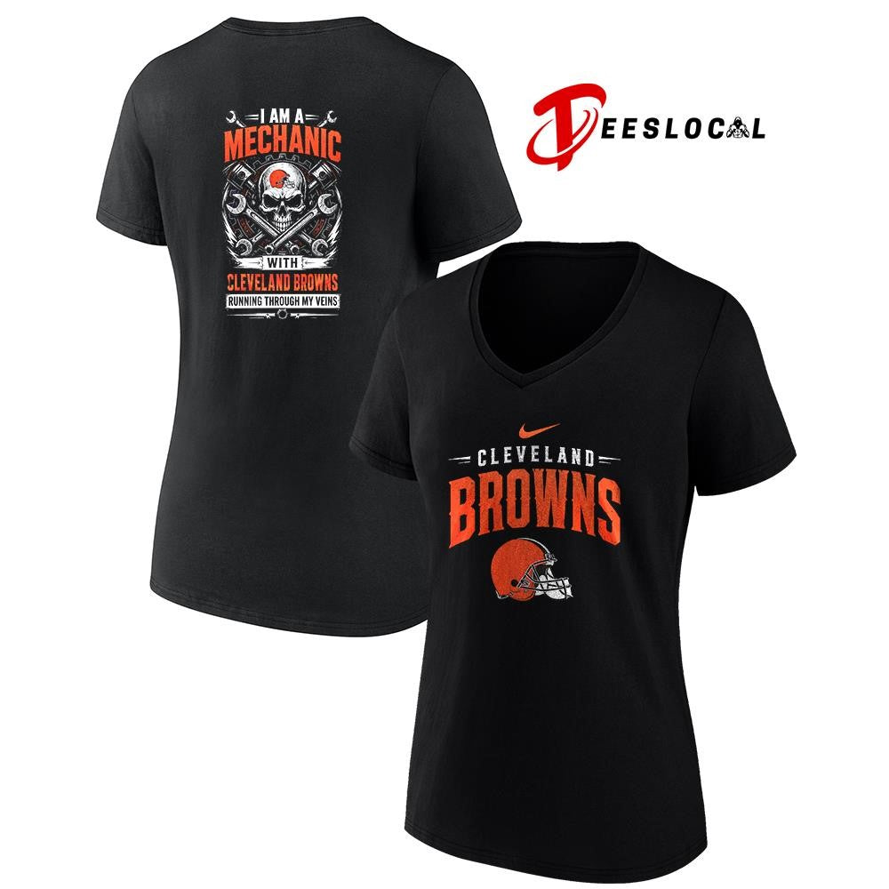 ClevelandBrownsIamamechanicrunningthroughmyveinsskeletonshirt