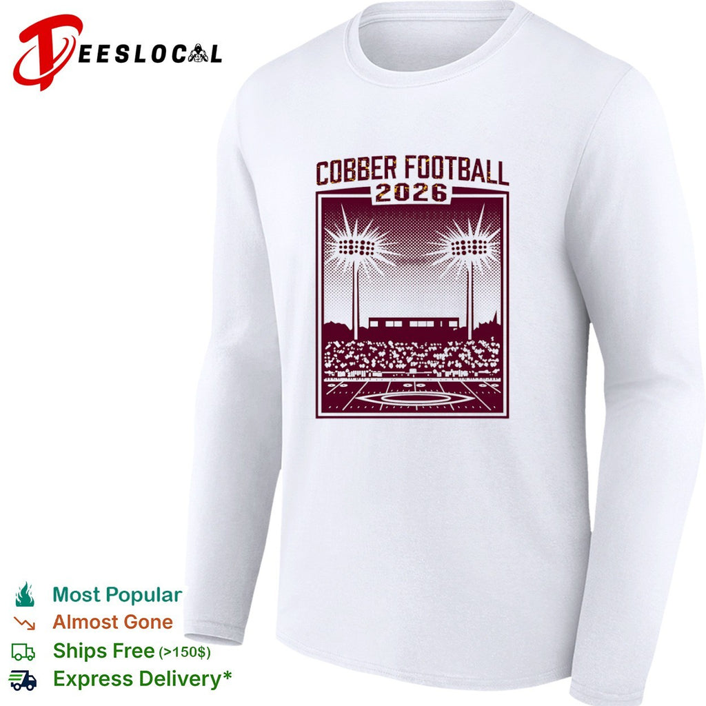 Cobber Football 2026 stadium lights game day crowd shirt