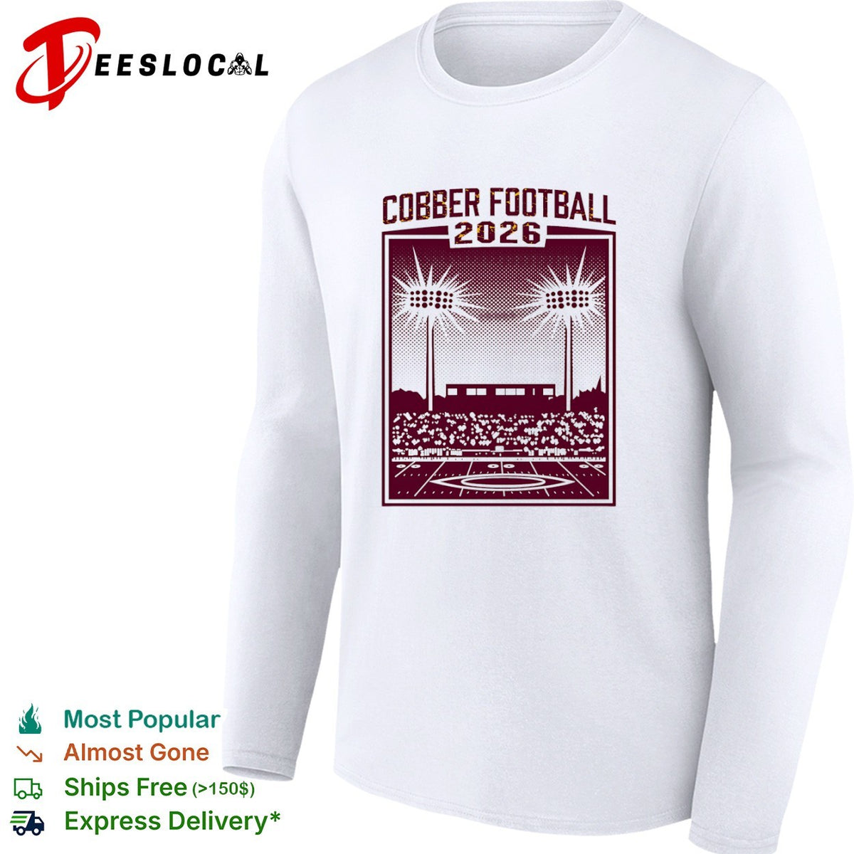 Cobber Football 2026 stadium lights game day crowd shirt