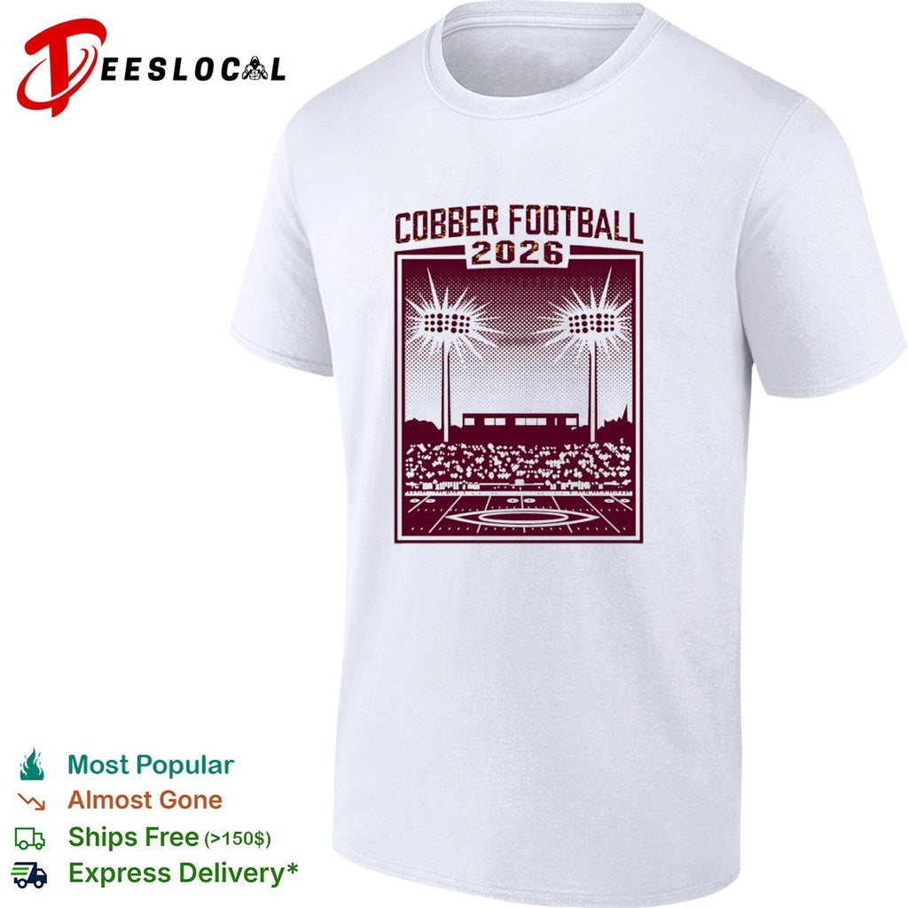 Cobber Football 2026 stadium lights game day crowd shirt