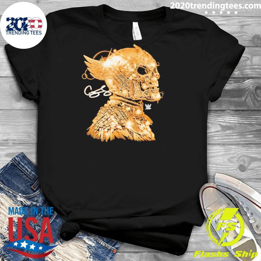 Cody Rhodes Skull Mask Gold Signature Shirt