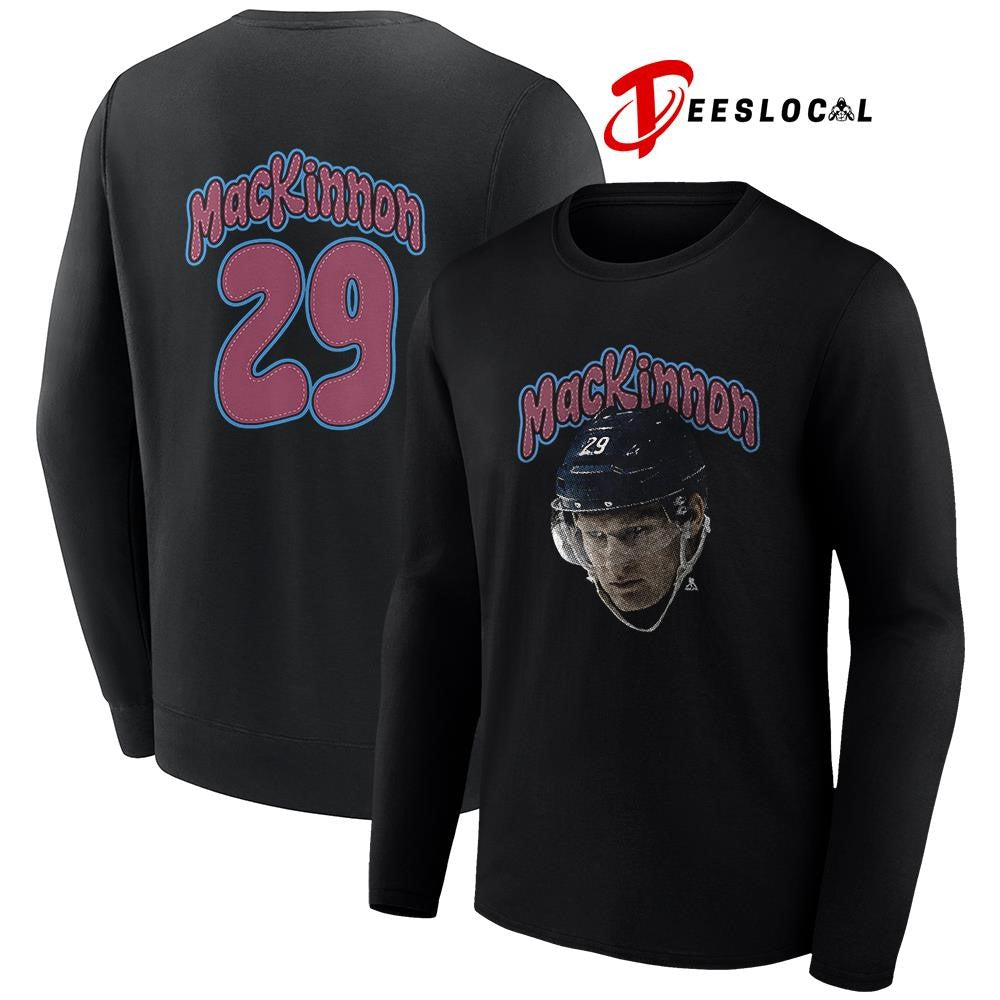 Colorado Avalanche Nathan MacKinnon portrait name and number shirt