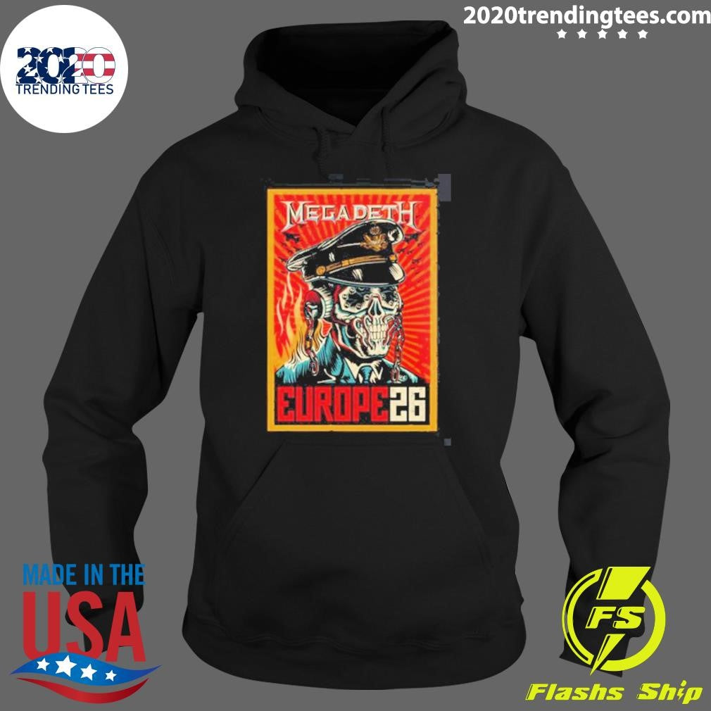 Commander Vic Over Europe Megadeth Europe 2026 Tour Shirt