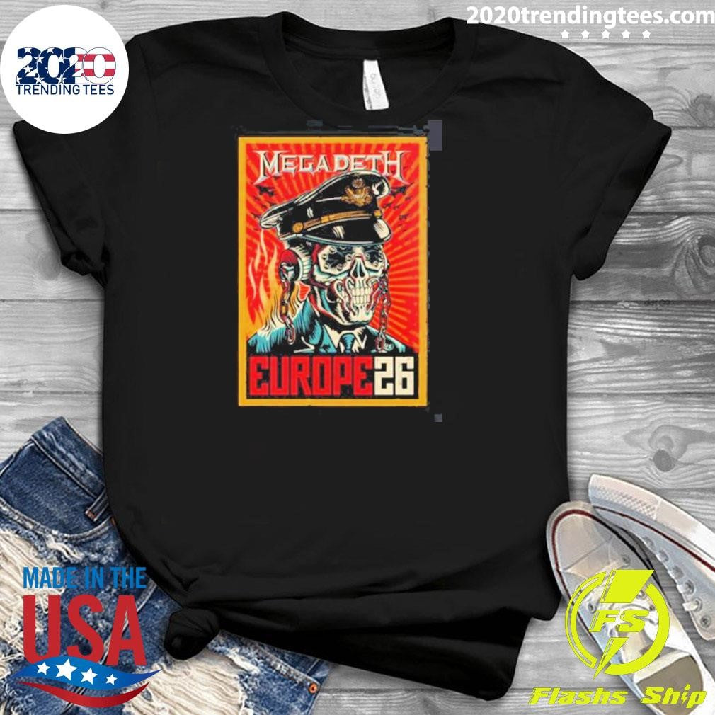 Commander Vic Over Europe Megadeth Europe 2026 Tour Shirt