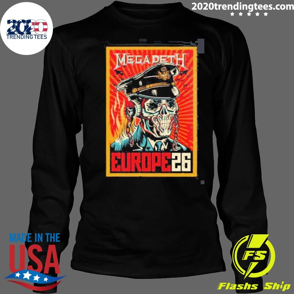 Commander Vic Over Europe Megadeth Europe 2026 Tour Shirt