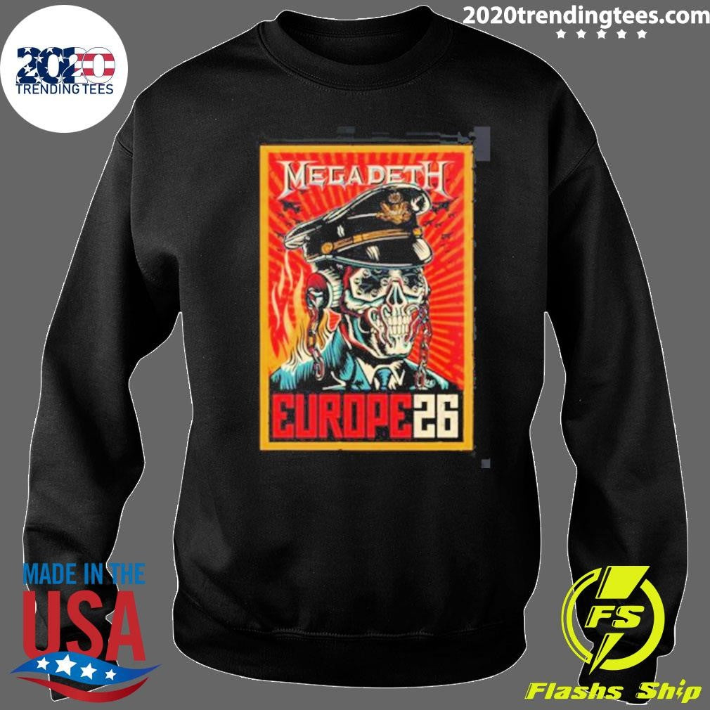 Commander Vic Over Europe Megadeth Europe 2026 Tour Shirt