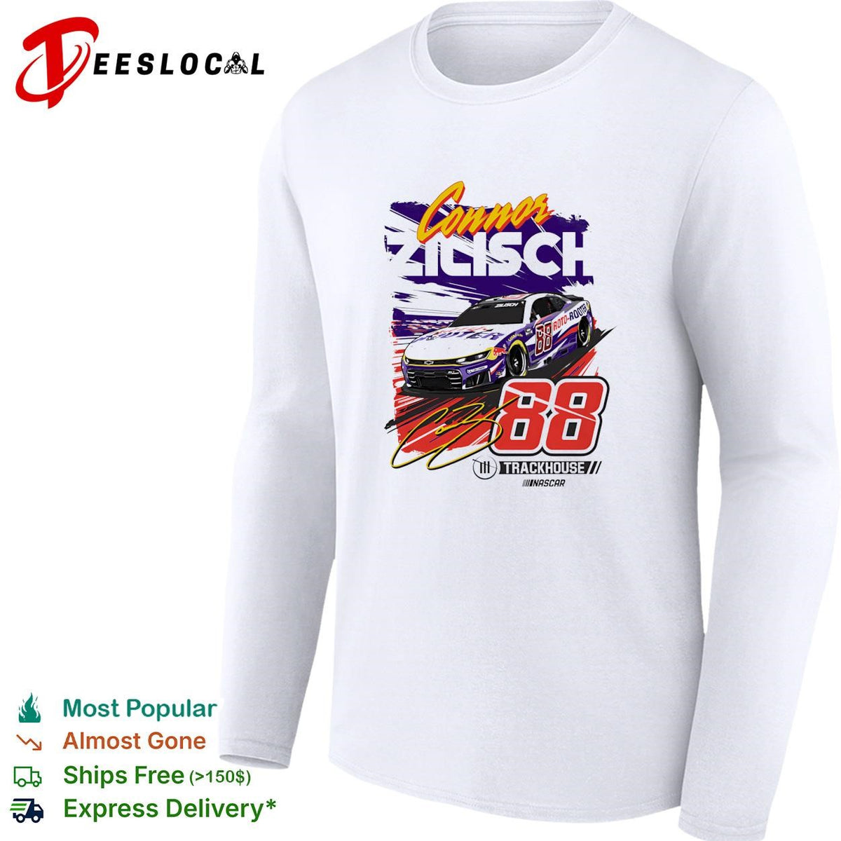 Connor Zilisch 88 Trackhouse NASCAR retro graphic shirt