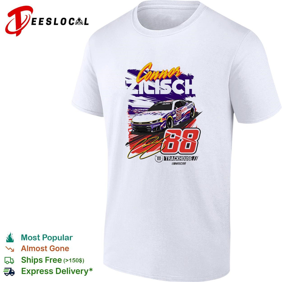 Connor Zilisch 88 Trackhouse NASCAR retro graphic shirt