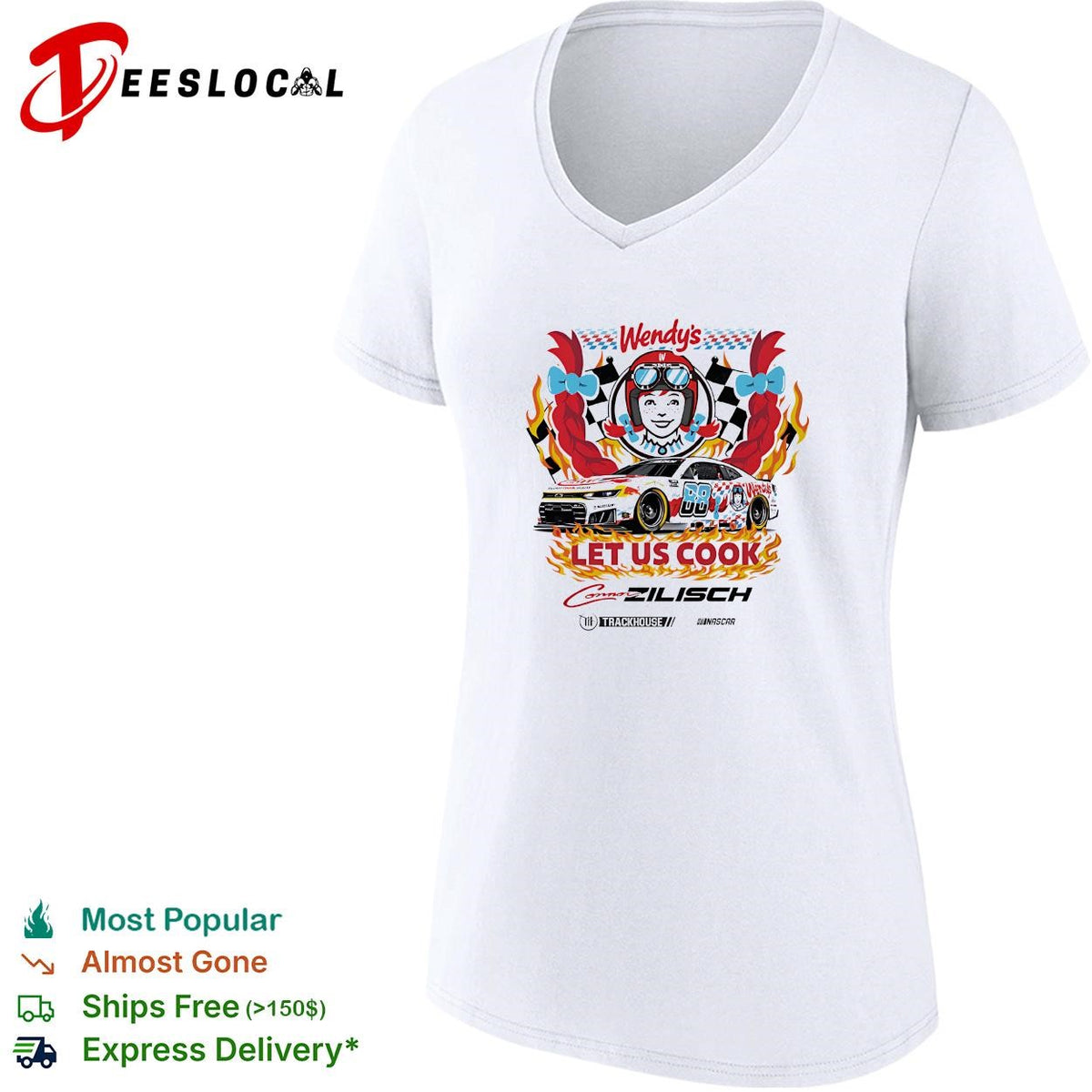 Connor Zilisch 88 Wendy’s let us cook Trackhouse NASCAR shirt