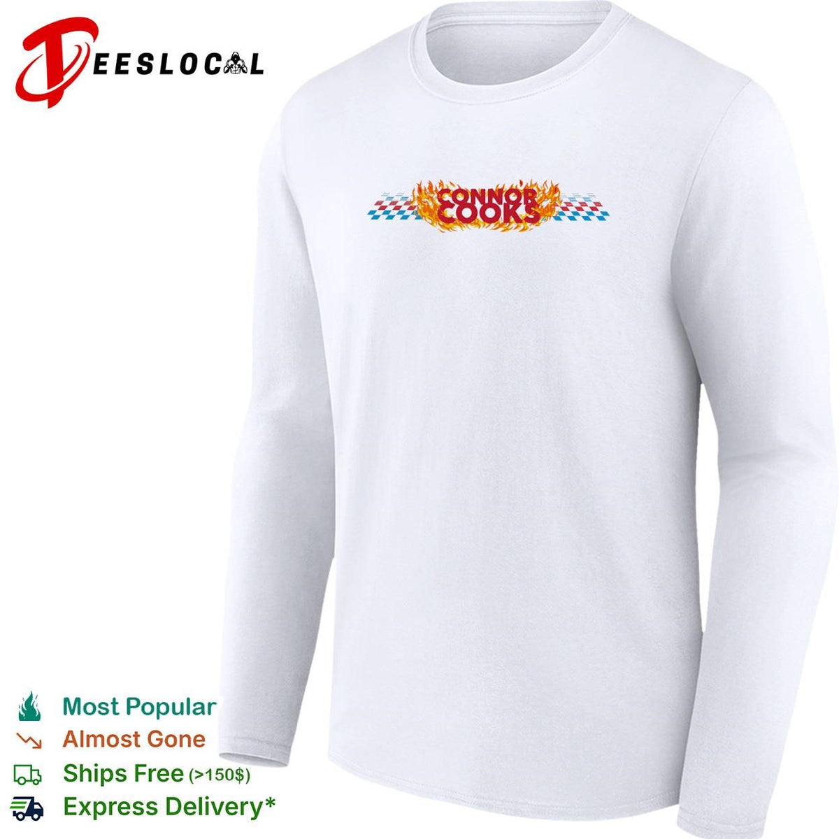 Connor Zilisch cooks flames checkered NASCAR graphic shirt