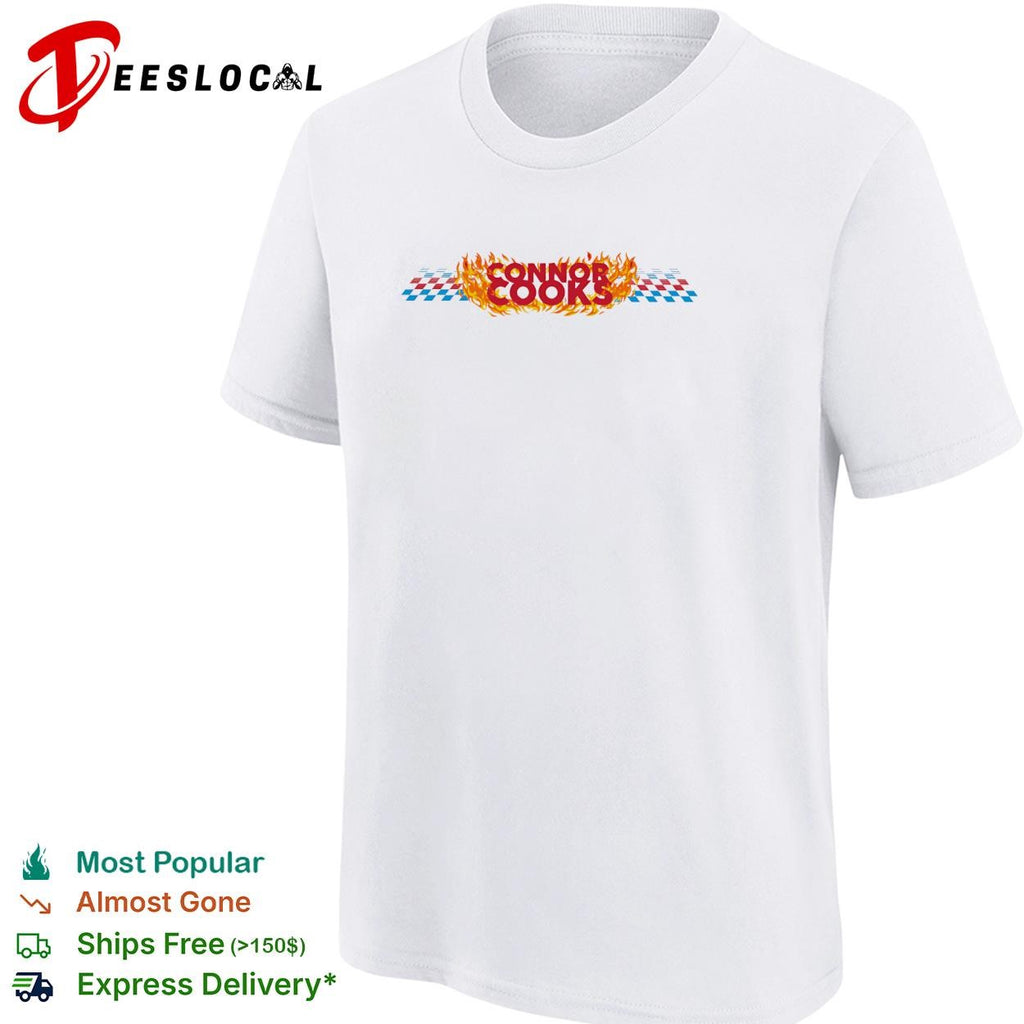 Connor Zilisch cooks flames checkered NASCAR graphic shirt