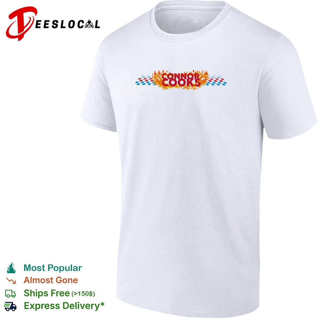 Connor Zilisch cooks flames checkered NASCAR graphic shirt