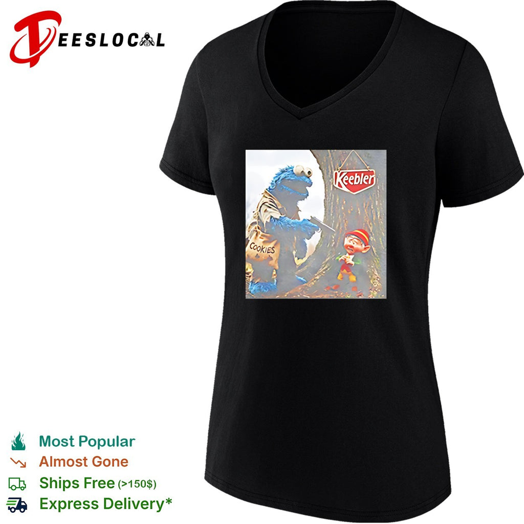 Cookie Monster Edgy Elf Keebler funny shirt