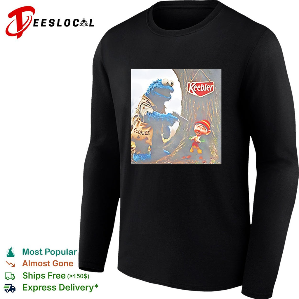 Cookie Monster Edgy Elf Keebler funny shirt