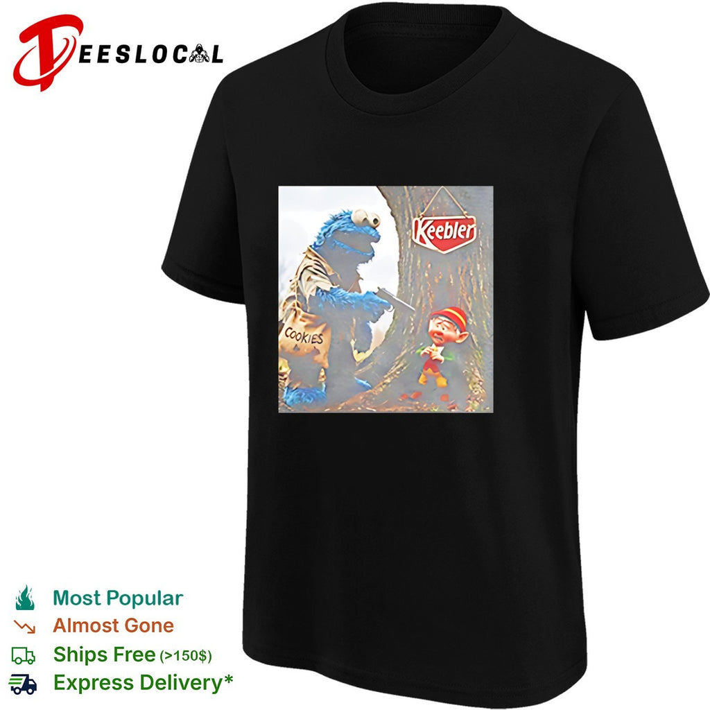Cookie Monster Edgy Elf Keebler funny shirt