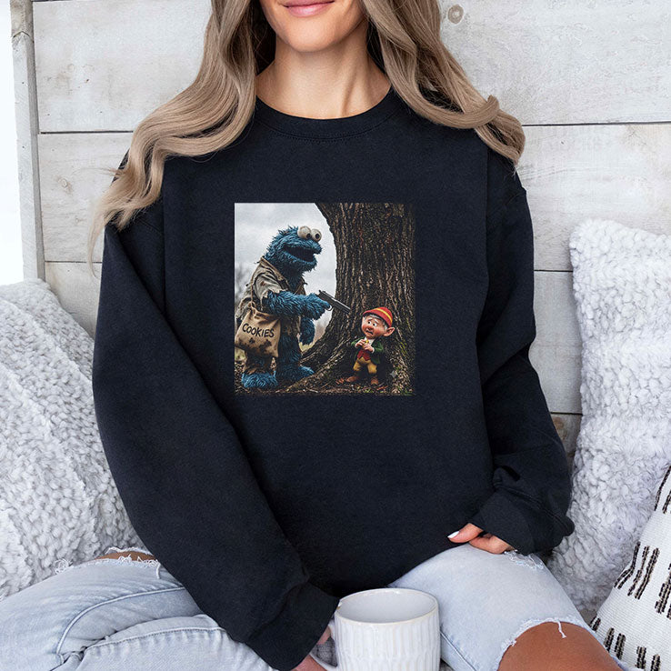 Cookie Monster Robbing Keebler Elf Tree Cookie T Shirt