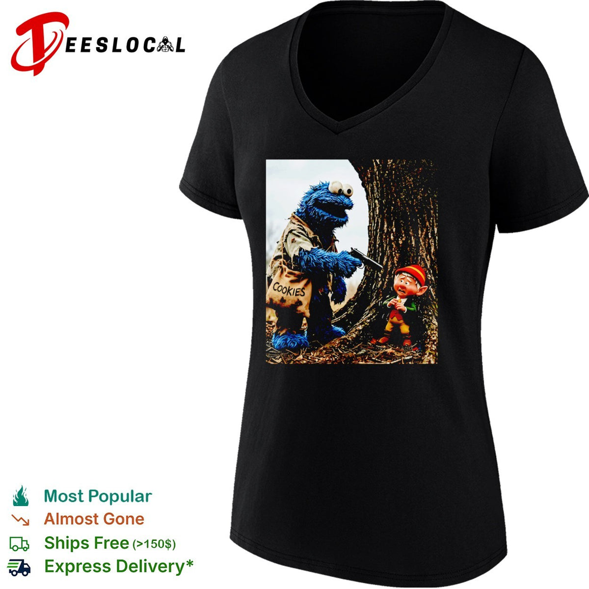 Cookie Monster and Elf on the Shelf Cookies Parody shirt
