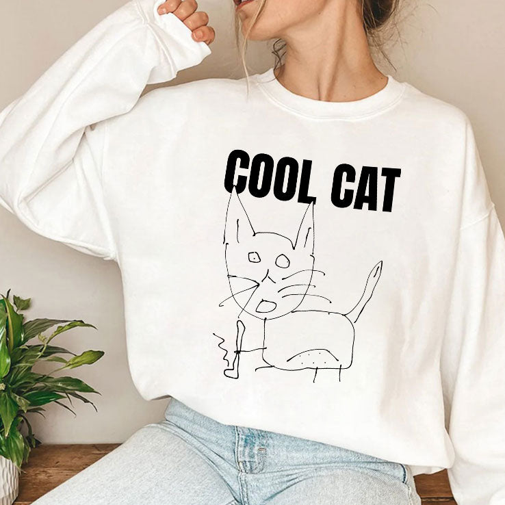 Cool Cat And Skateboard T Shirt