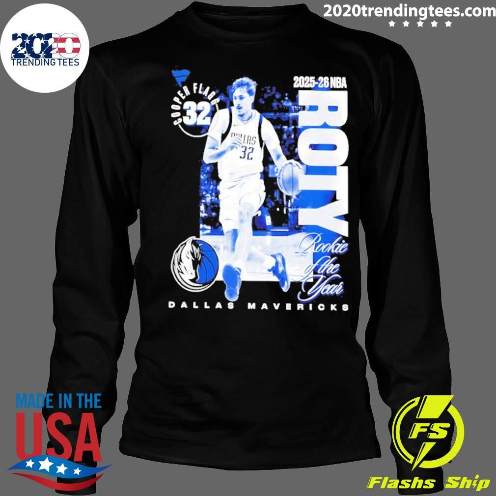 Cooper Flagg Dallas Mavericks 2025-26 Nba Rookie Of The Year Shirt