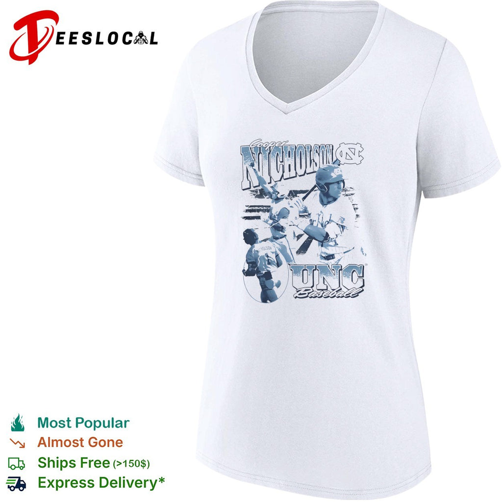 Cooper Nicholson UNC player collage baseball shirt