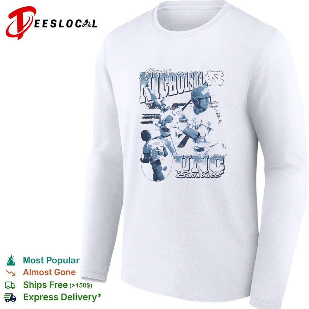 Cooper Nicholson UNC player collage baseball shirt