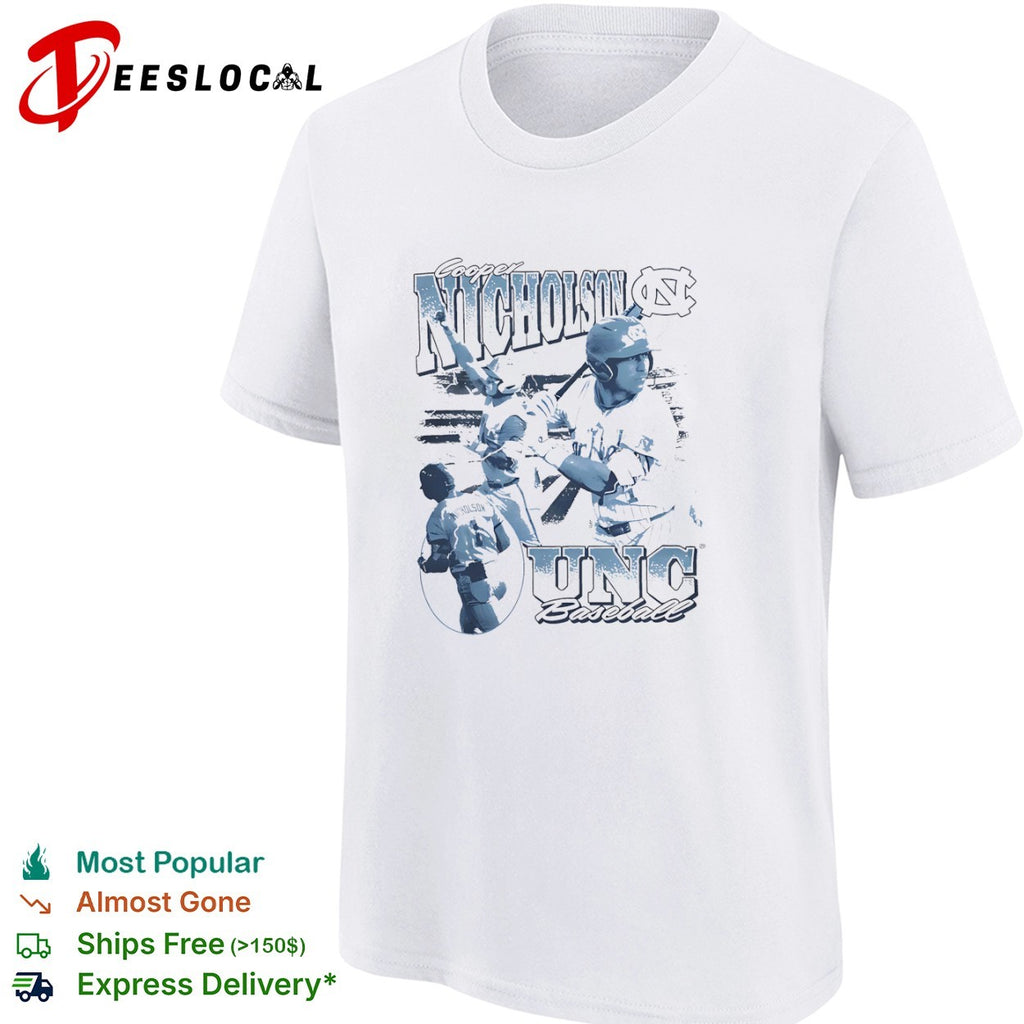 Cooper Nicholson UNC player collage baseball shirt