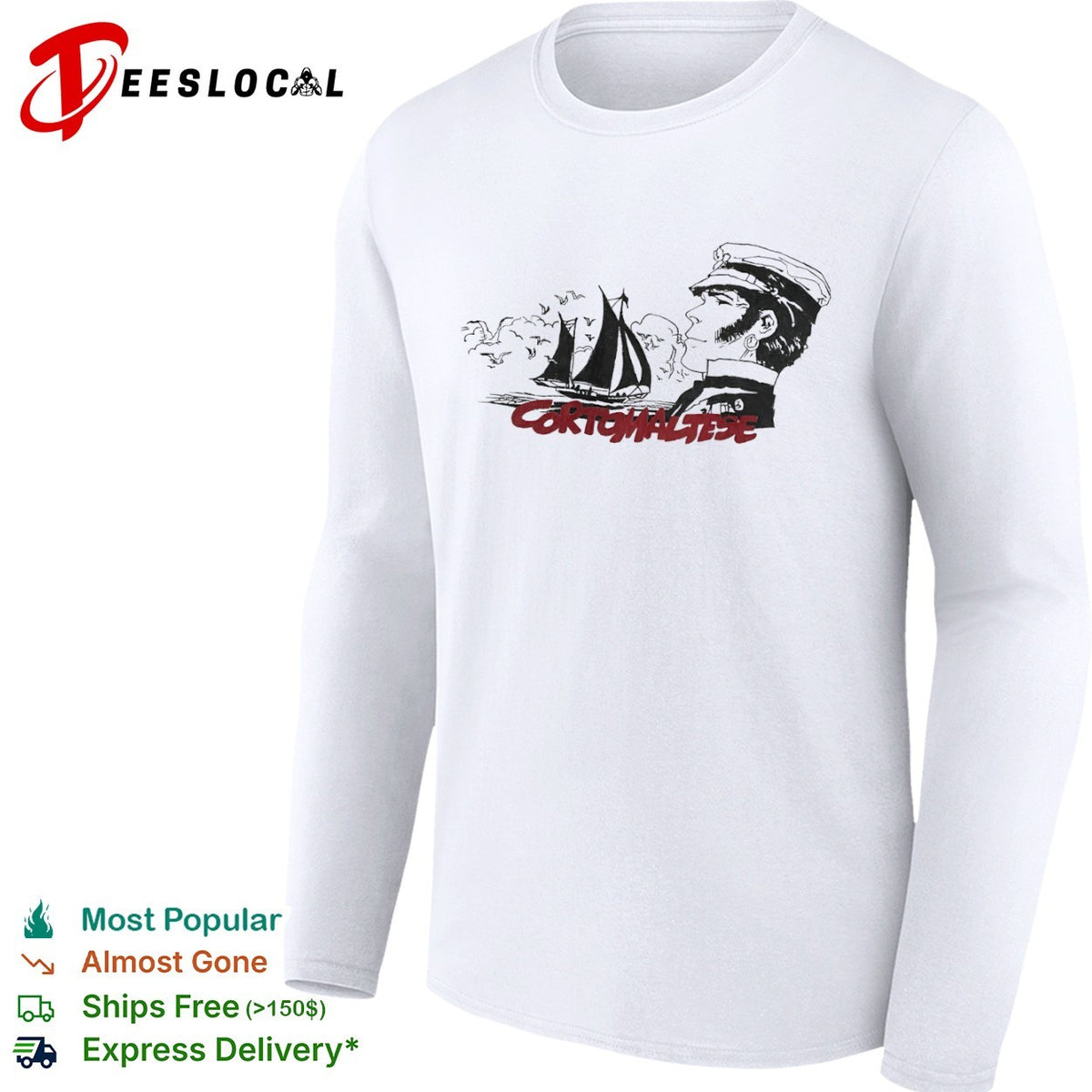 Corto Maltese Sailing Boat Character shirt