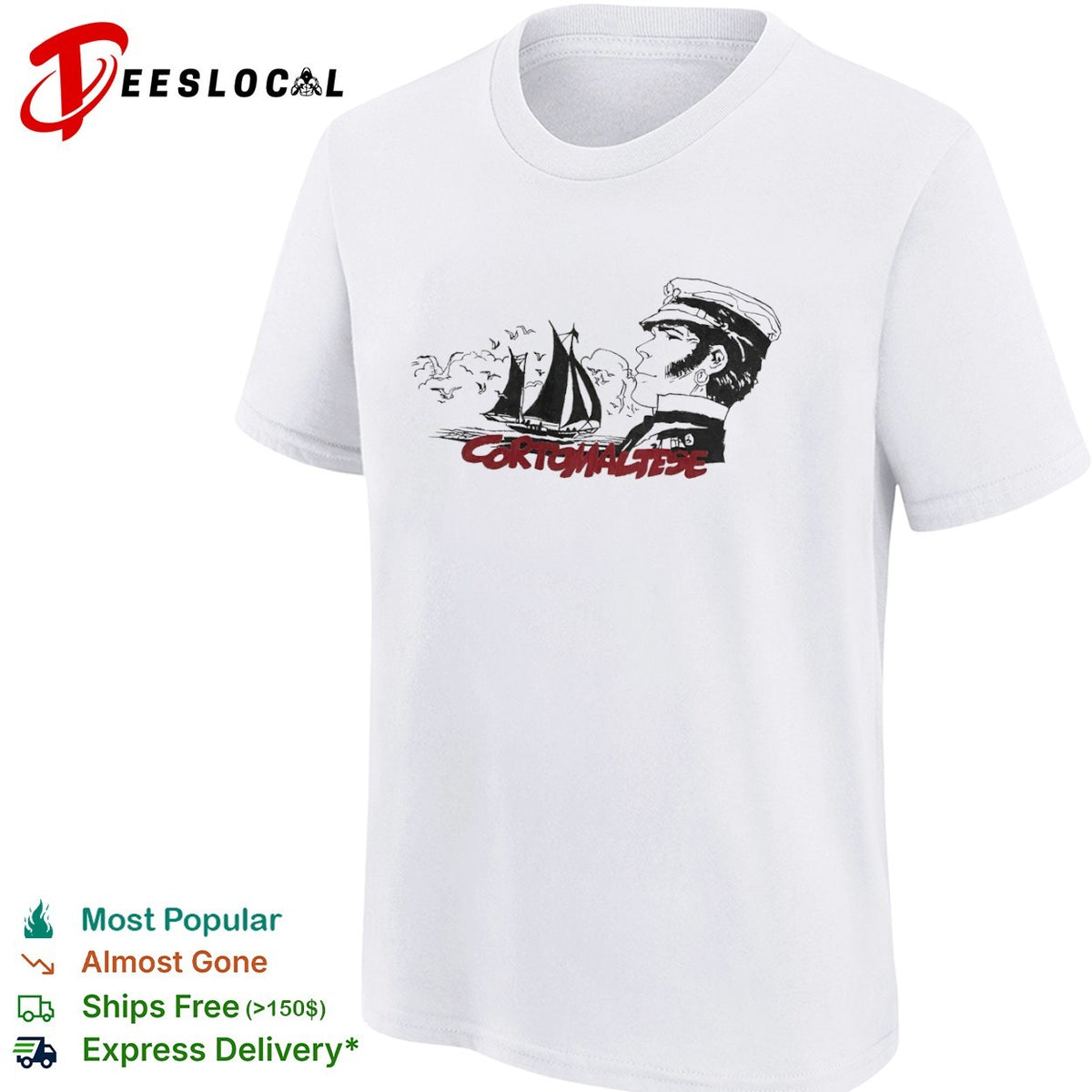 Corto Maltese Sailing Boat Character shirt