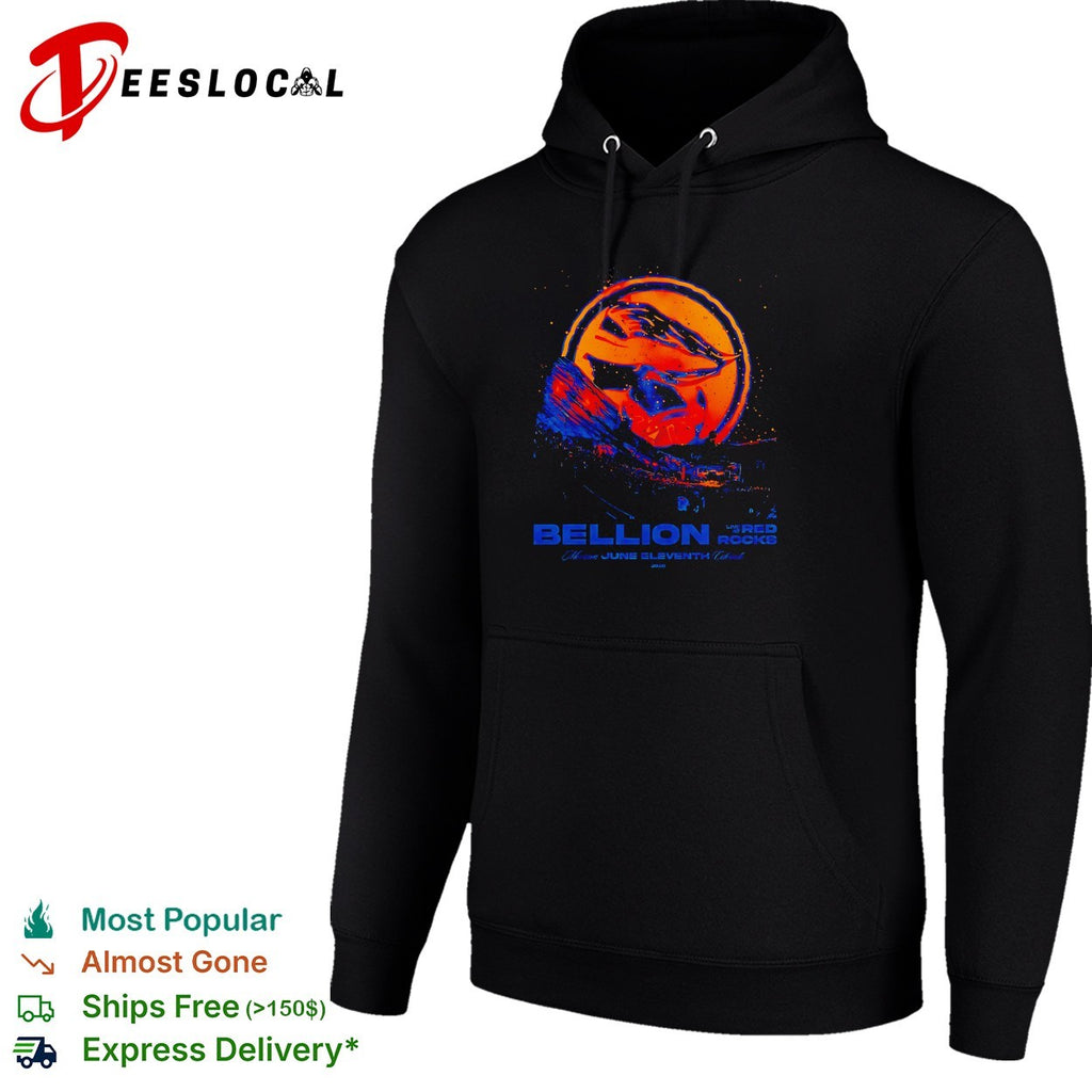 Cosmic glowing orb Red Rocks amphitheater June 11 concert blue orange art shirt