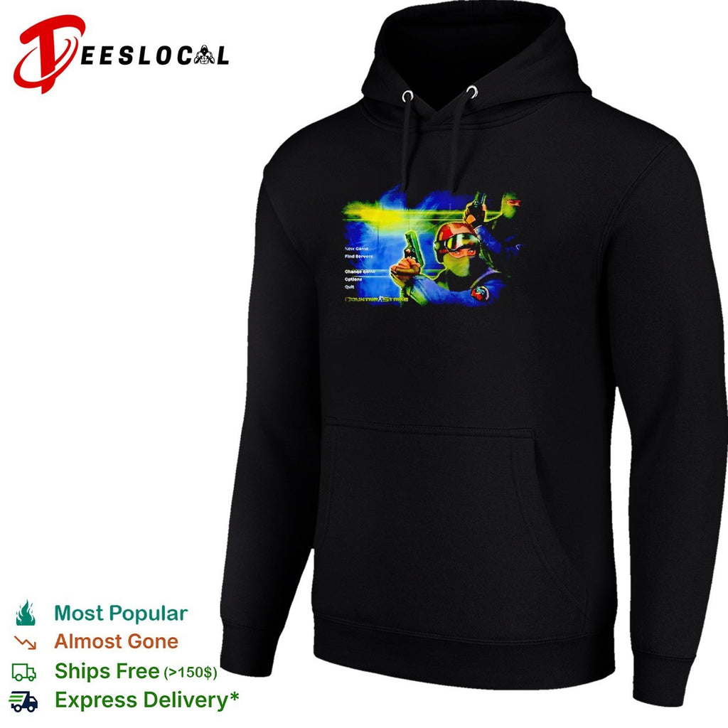 Counter Strike New Game Find Servers Change Game Options Quit Valve Gaming shirt
