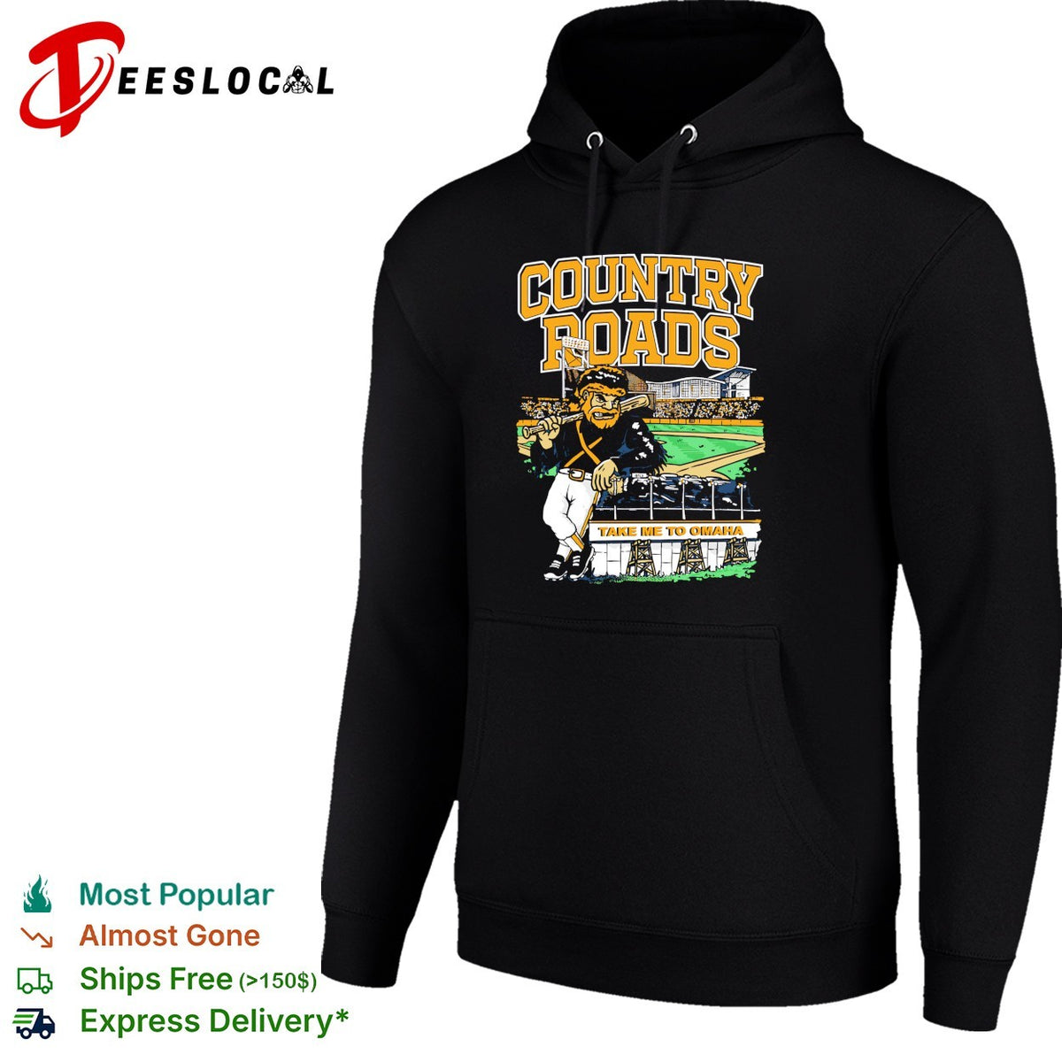 Country Roads Take Me To Omaha West Virginia Mountaineers Baseball Mascot Shirt