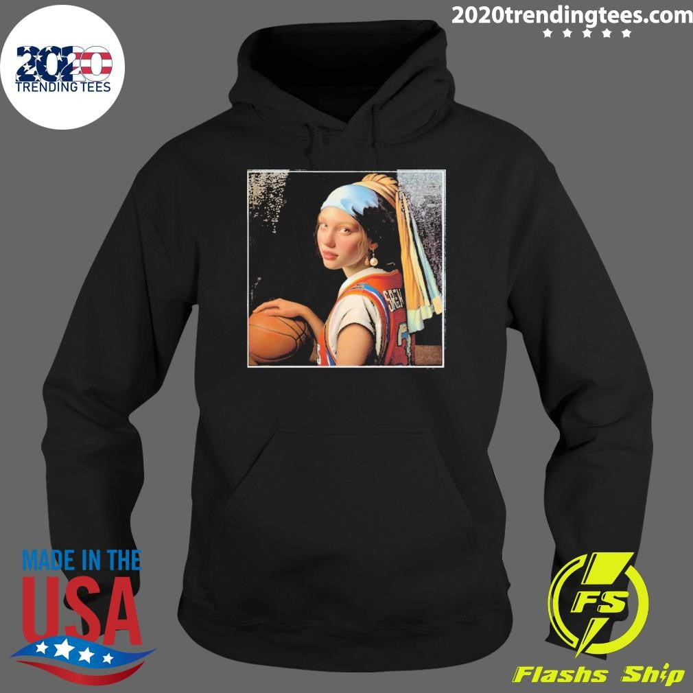 Court Elegance Pearl Earring Girl’s March Madness Shirt